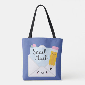 Kawaii Snail Mail Reversible Tote Bag
