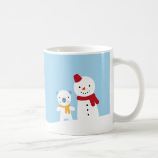 Kawaii Snow Day with Bunny & Bear Christmas Coffee Mug