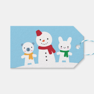 Kawaii Snow Day with Bunny & Bear Gift Tags