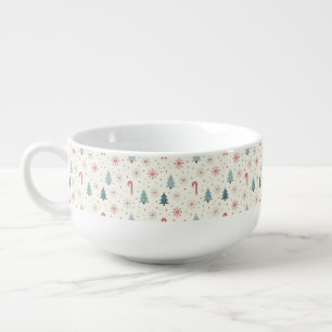 Kawaii Snowflakes pattern Soup Mug