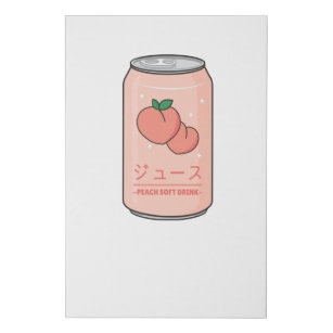 Kawaii Soft Drink Aesthetics Japanese Peach Juice Faux Canvas Print