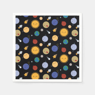 Kawaii Solar System Paper Napkins