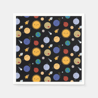 Kawaii Solar System Paper Napkins