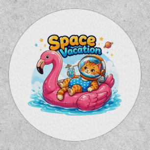 Kawaii Space Cat Vacation Design Patch