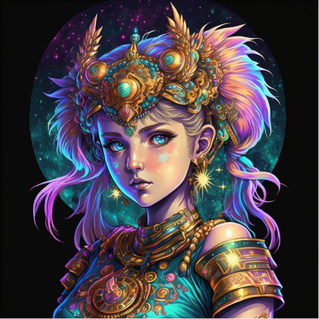 Kawaii Space Warrior Girl Cutout (Front)