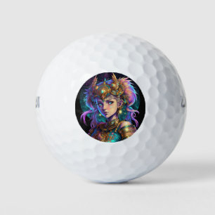 Kawaii Space Warrior Girl Golf Balls
