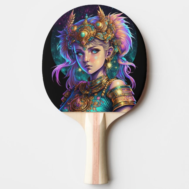Kawaii Space Warrior Girl Ping Pong Paddle (Front)