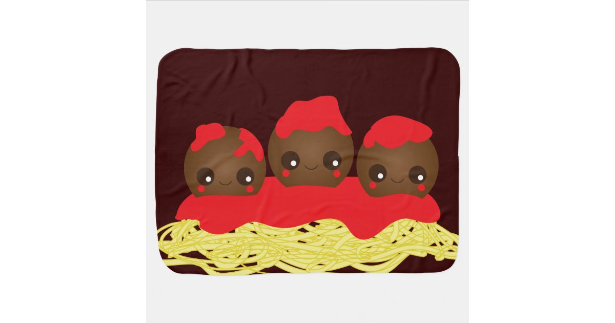 Kawaii Spaghetti and Meatballs Baby Blanket Zazzle