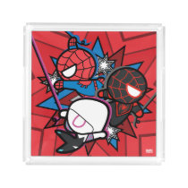Kawaii Spider-Man, Ghost-Spider, & Miles Morales Acrylic Tray