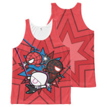 Kawaii Spider-Man, Ghost-Spider, & Miles Morales All-Over-Print Tank Top
