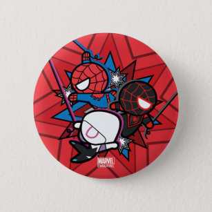 Kawaii Spider-Man, Ghost-Spider, & Miles Morales Button