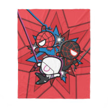 Kawaii Spider-Man, Ghost-Spider, & Miles Morales Fleece Blanket