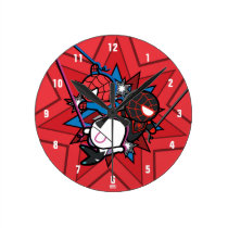 Kawaii Spider-Man, Ghost-Spider, & Miles Morales Round Clock
