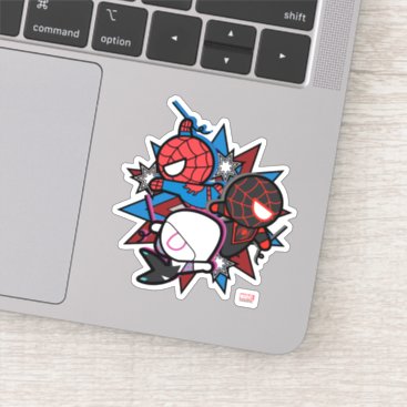 Kawaii Spider-Man, Ghost-Spider, & Miles Morales Water Bottle, Zazzle