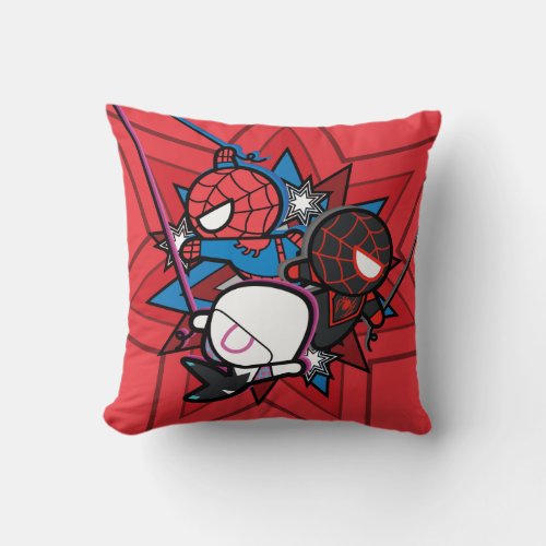 Kawaii Spider_Man Ghost_Spider  Miles Morales Throw Pillow