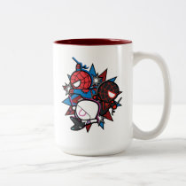 Kawaii Spider-Man, Ghost-Spider, & Miles Morales Two-Tone Coffee Mug