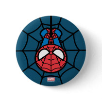 Kawaii Spider-Man Hanging Upside Down Button