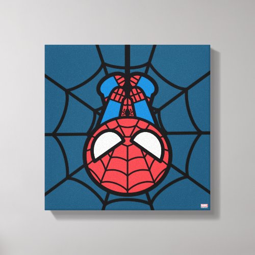 Kawaii Spider_Man Hanging Upside Down Canvas Print