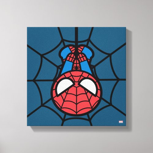 Kawaii Spider_Man Hanging Upside Down Canvas Print