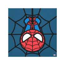 Kawaii Spider-Man Hanging Upside Down Canvas Print