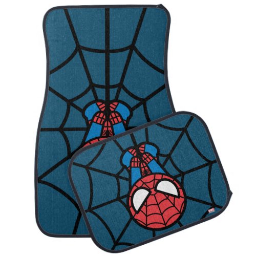 Kawaii Spider_Man Hanging Upside Down Car Floor Mat