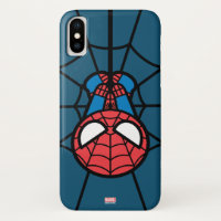 Kawaii Spider-Man Hanging Upside Down iPhone X Case