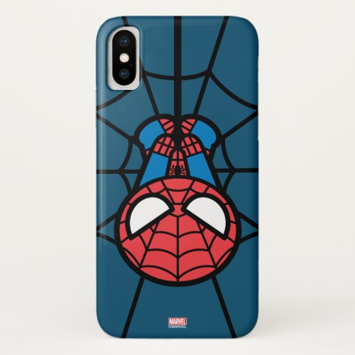 Kawaii Spider_Man Hanging Upside Down iPhone X Case