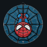 Kawaii Spider-Man Hanging Upside Down Dartboard With Darts<br><div class="desc">This mini cartoon Spider-Man is hanging upside down from his web.</div>