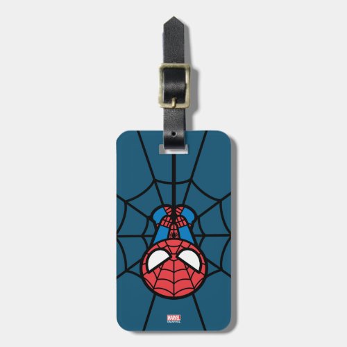 Kawaii Spider_Man Hanging Upside Down Luggage Tag