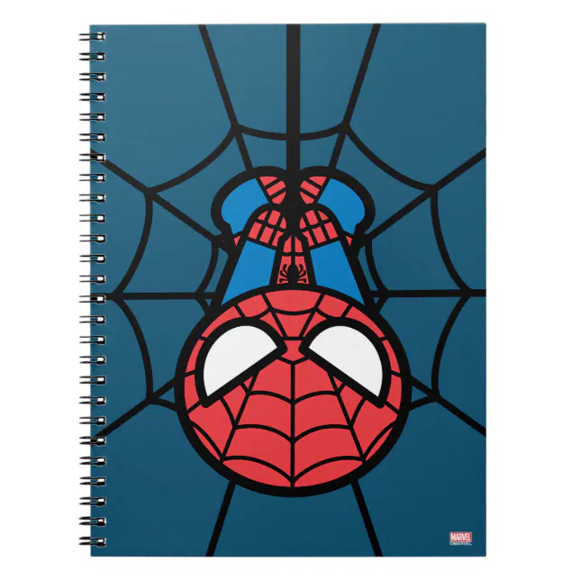 Kawaii Spider-Man Hanging Upside Down Notebook | Zazzle