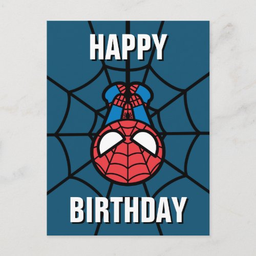 Kawaii Spider_Man Hanging Upside Down Postcard