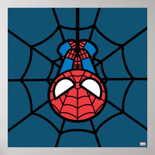 Kawaii Spider_Man Hanging Upside Down Poster