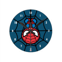 Kawaii Spider-Man Hanging Upside Down Round Clock