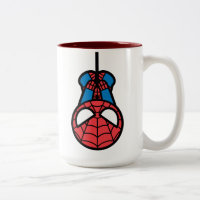 Kawaii Spider-Man Hanging Upside Down Two-Tone Coffee Mug