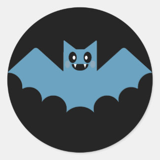 KAWAII SPOOKY BAT CLASSIC ROUND STICKER