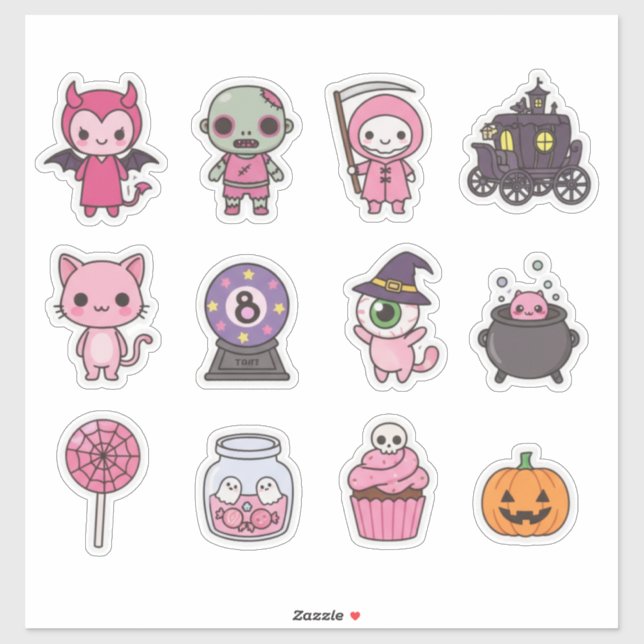 Kawaii Spooky Carriage Sticker Pack (Sheet)