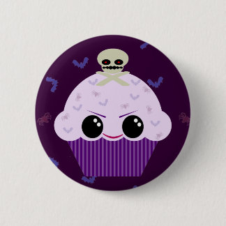Kawaii Spooky Cupcake Skull Spiders Bats Button