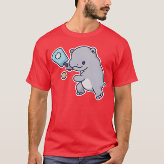 Kawaii Sports Pickleball Hippo retro T-Shirt