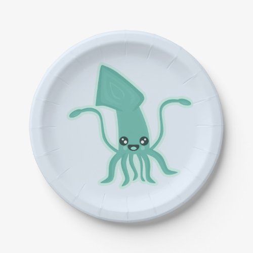 Kawaii Squid Paper Plates