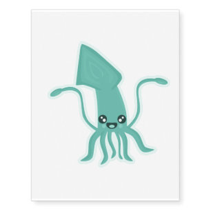 Kawaii Squid Temporary Tattoos