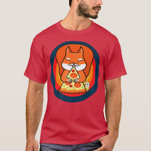 Kawaii Squirrel Eating Pizza Boba Tea T-Shirt