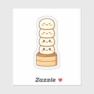 Kawaii Stacked Dumpling Bamboo Steamer Sticker