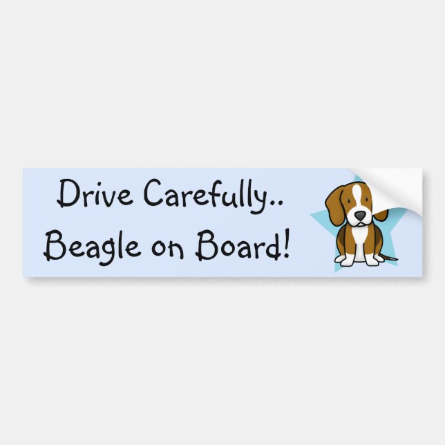 Kawaii Star Beagle Bumper Sticker (Front)