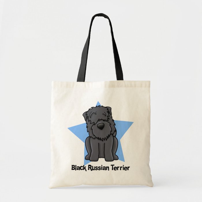 Kawaii Star Black Russian Terrier Canvas Bag