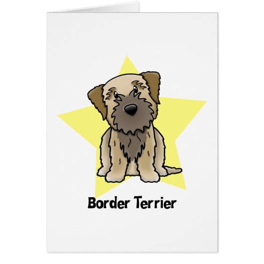 Kawaii Star Border Terrier Cards (Front)