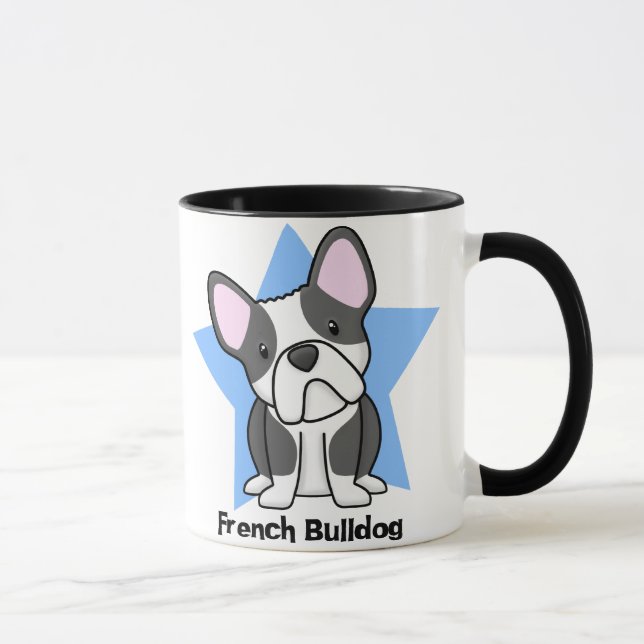 Kawaii Star BW French Bulldog Mug (Right)