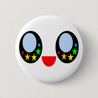 Kawaii Star Eyes Happy Face Rainbow Stars Sweet Button