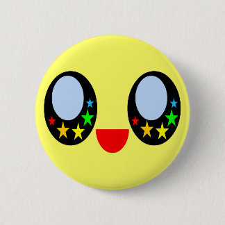 Kawaii Star Eyes Happy Face Rainbow Stars Sweet Button