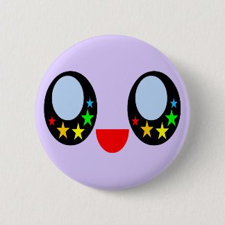 Kawaii Star Eyes Happy Face Rainbow Stars Sweet Button