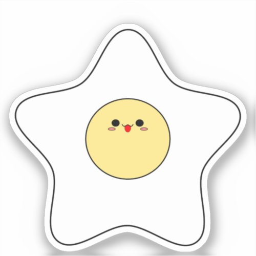 Kawaii Star Fried Egg Vinyl Sticker